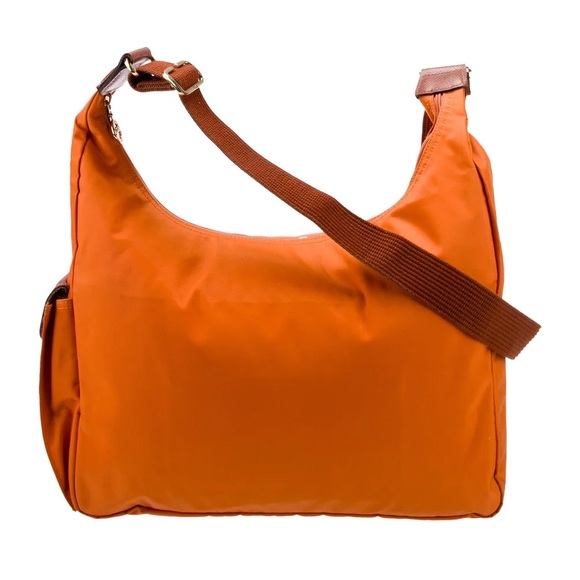 NWOT Longchamp Orange Nylon Large Adjustable Crossbody Shoulder Bag - Picture 3 of 11